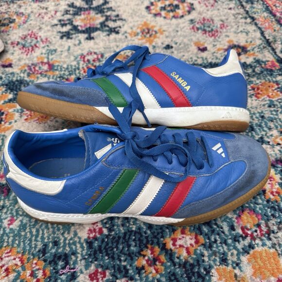 Adidas‎ Vintage Blue Samba Millennium World Cup Shoes Italy Men’s Size 10 - Picture 2 of 10